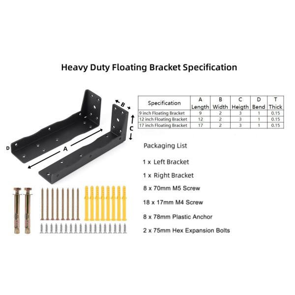 Modern Heavy-duty Single-side Bracket Carbon Steel Hanging Support Frame for Standard