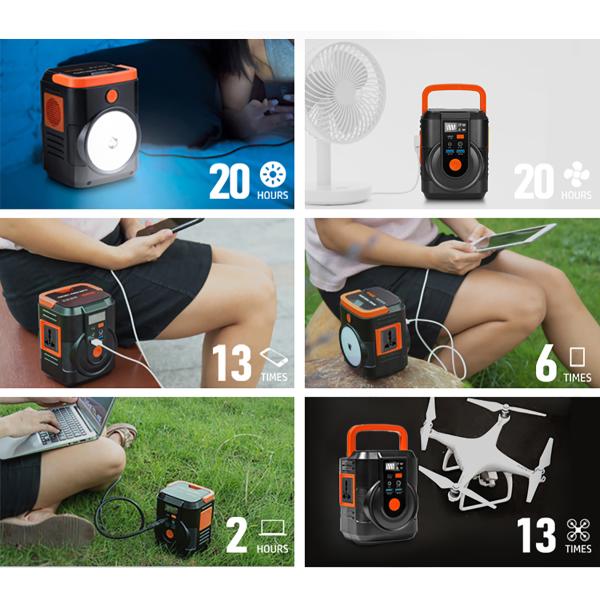 Solar Energy Storage Power Station 100W 110V 220V For Home Emergency