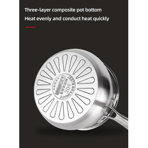 Wholesale 18/8 Stainless Steel Cooking Soup Pot Set Kitchen Ware Double Bottom Induction Pan & Pot Set Cookware Set