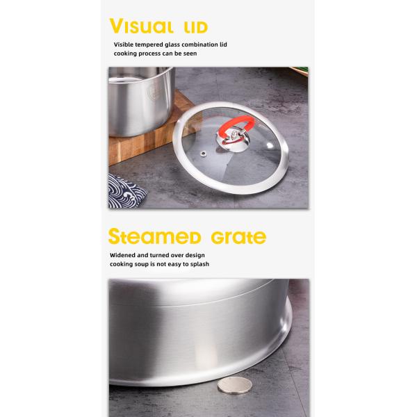 Best Sale 430 Stainless Steel Cooking Soup Pot Set Saucepan Cookware Set With Silicone Handle