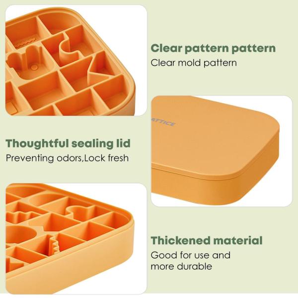 Silicone Creative Fun Lego Building Brick Ice Cube Tray Mold With Lid 600g