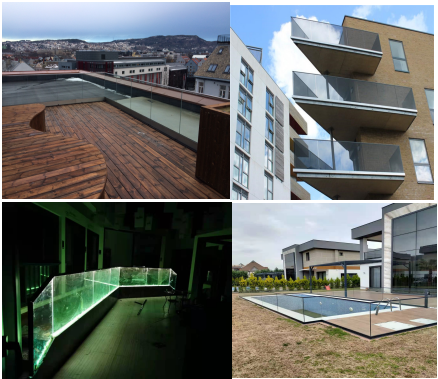 Anti Hurricane Safety U Channel Glass Railing with Exterior Aluminum and CE Certified Frameless Glass Balustrade