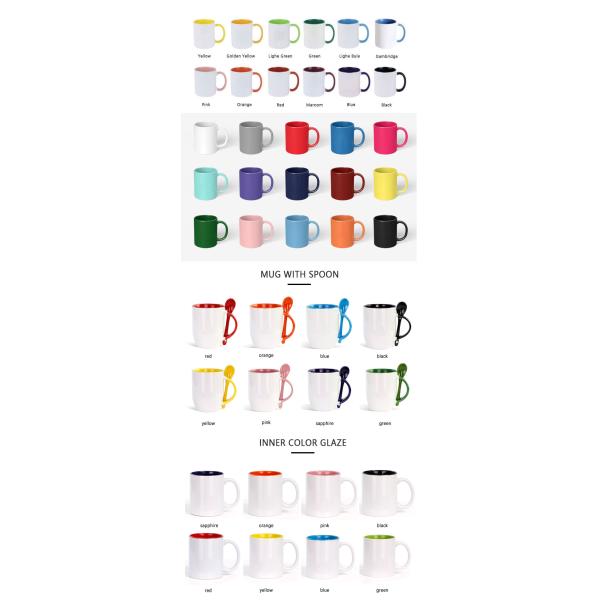 11 Oz Porcelain Ceramic Coffee Cups White Color With Custom Logo