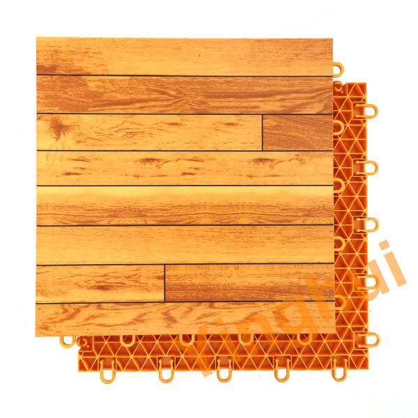 Temporary Plastic Wood Floor Tiles Outdoor Basketball Tennis Pickleball Courts