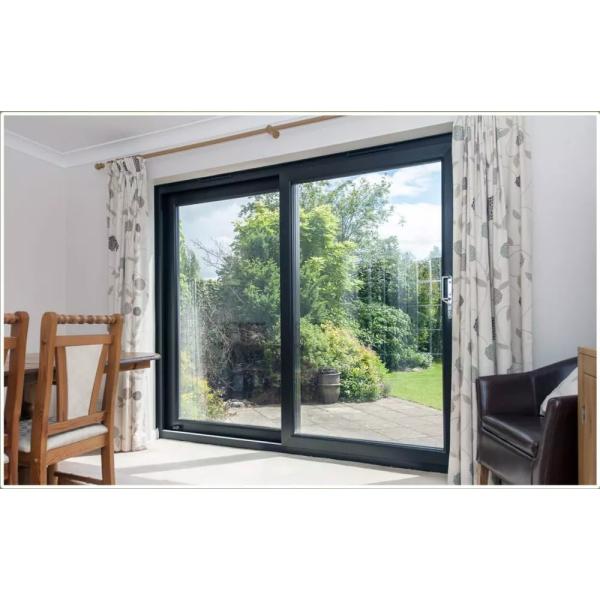 Modern Tempered Glass Doors , Waterproof Sliding Aluminium Frame Doors
