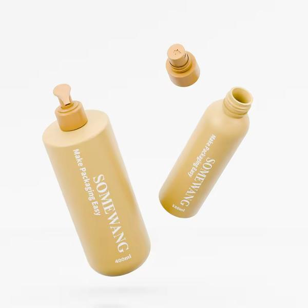 Customized Cosmetic Bottles And Jars Yellow Cosmetic Packaging Set Leak Proof