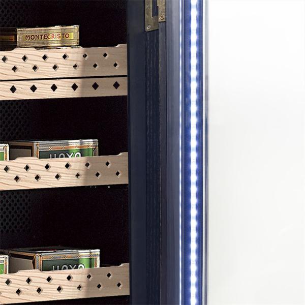 Touch Digital Control Black Wood Frame Cigar Cooler Humidor With Door Lock