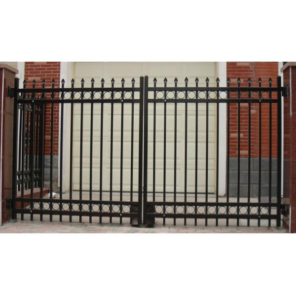 Outdoor / Indoor Wrought Iron Railing Courtyard Fence Black Finish Painting