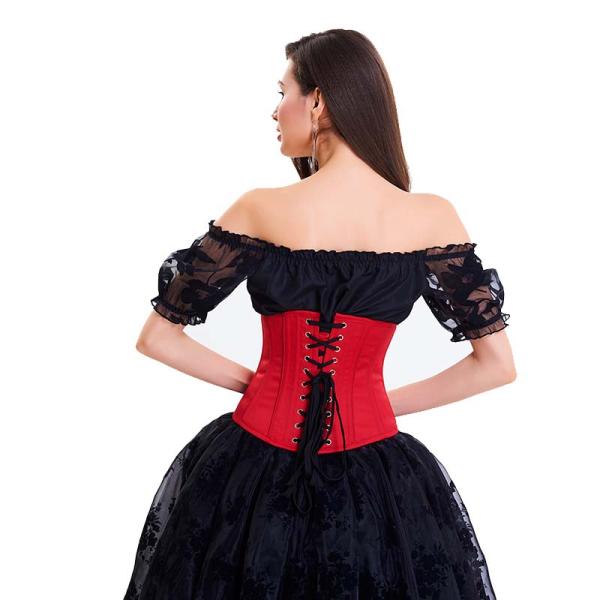 Wholesale Bustier Corset Red and Black back