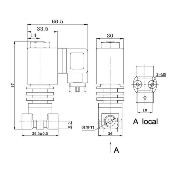 High Temp Remote Control Solenoid Valve , PEEK Seal Dual Coil Solenoid Valve
