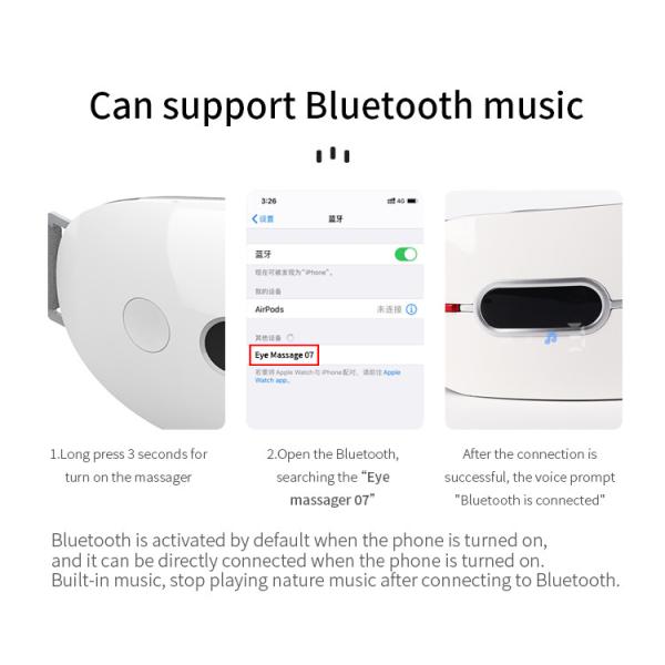 Rechargeable Smart Eye Massager Electric Eye Acupoint Tapping With Music 750mAh