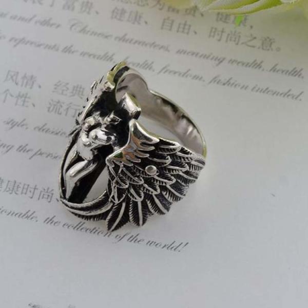 Thai Sterling Silver Angell Style Men's 925 Silver Ring (R6030806)