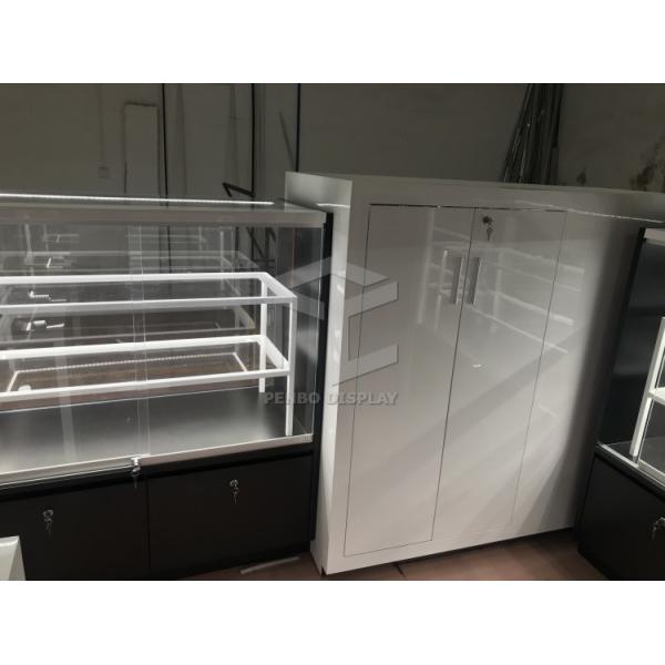 OEM Glass Mobile Phone Display Showcase 3mm Thick Stainless Steel