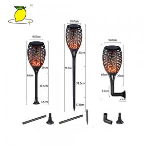 China Black 1W LED Flickering Flame Solar Lights For Park Decoration Automatic On Dusk on sale