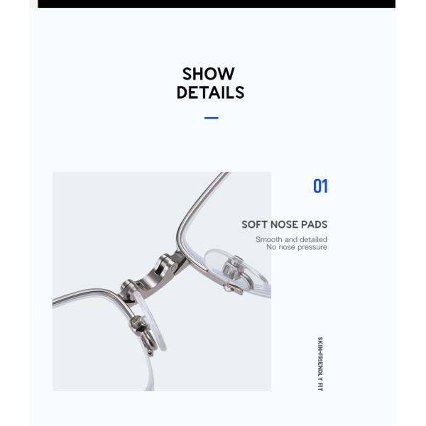 Promotion Metal Frame Reading Eyeglasses 139MM Anti Blue Light AC Lens