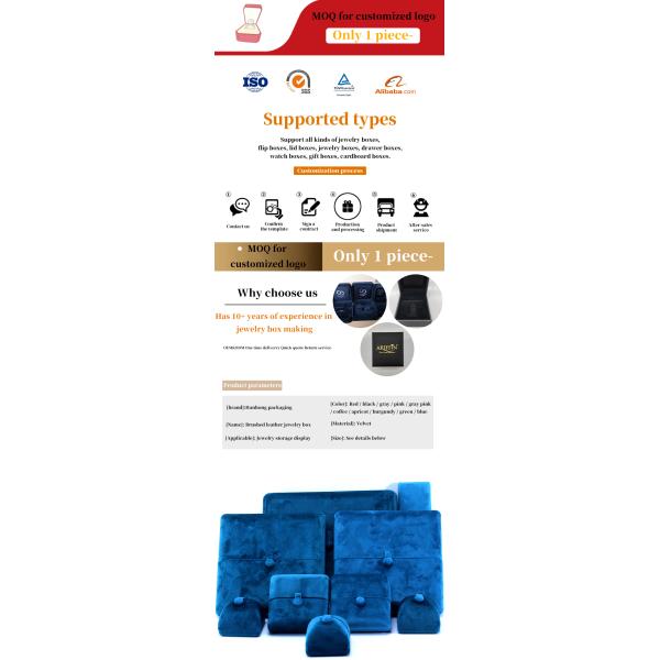 elegant double door jewelry box hign end blue velvet jewellery box with logo