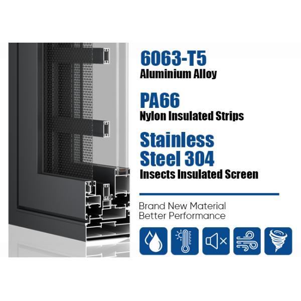 Double Glazed Aluminium Casement Windows Simple Design Space Saving