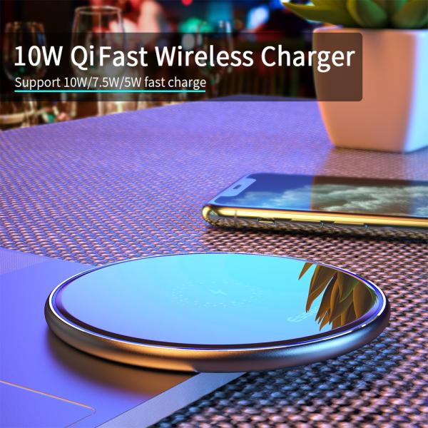 Essager 2022 Mirror Desktop Wireless Mobile Phone Charger Fast Qi Wireless Charger 10W