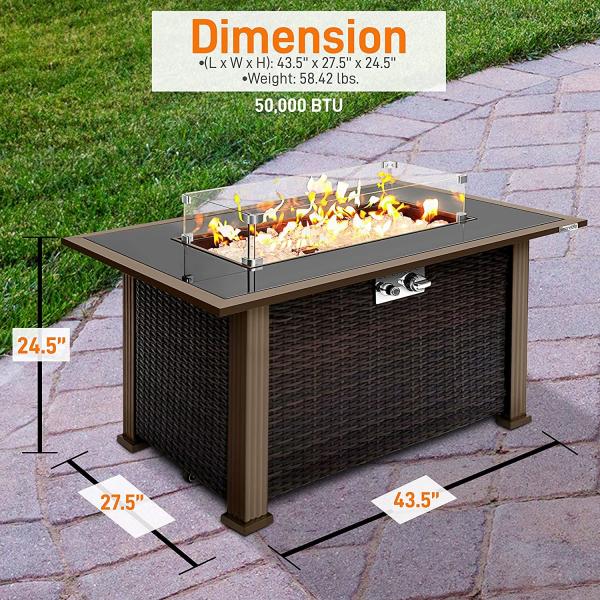 2 Inch Hammered Bronze Aluminum Propane Outdoor Natural Gas Firepit For Garden
