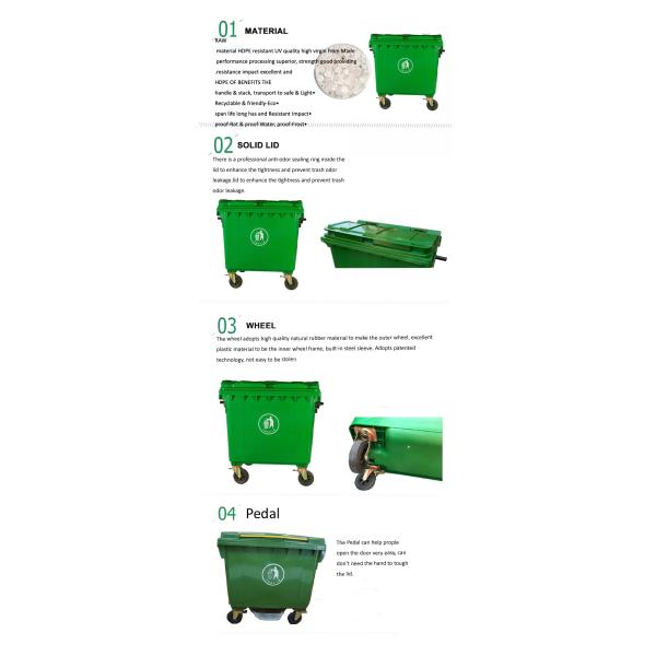 660L garbage bin waste large industrial waste container garbage bins