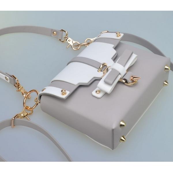 Bow hit the color stitching Korean pu shoulder bag with a clasp women's shoulder bag
