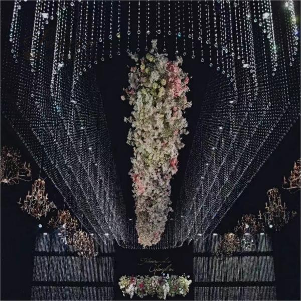 Saixin Customize Romantic Drapes Curtain Wedding Stage Backdrop for wedding garland decoration