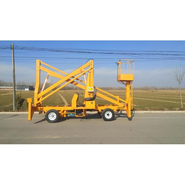 Work Platform Trailer Mounted Boom Lift , 15m 200kgs Automatic Mobile Towable Boom Lift