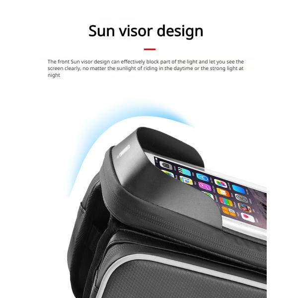 Bicycle upper tube bag mobile phone touch screen road bike mountain bike front beam bag frame bag riding equipment acces