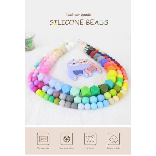 17mm Hexagon Silicone Teething Bead Eco Friendly Safety Chewable For Baby Teething