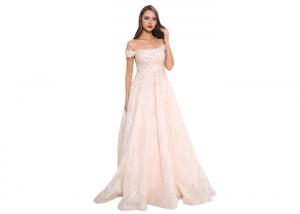 Quality Chiffon Off The Shoulder Bridesmaid Dresses , Pure Color Strapless Bridesmaid Dresses wholesale