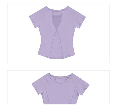 Summer Mesh Stitching Yoga Short Sleeve Nylon Sports Fitness T Shirt Women