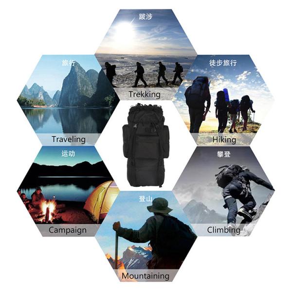 65L Large Capacity Mountain Climbing Backpack / Oxford Tactical Camping Backpack