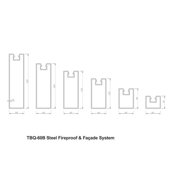 Wind Resistant Steel Curtain Wall Industrial Fire Resistant Curtain Wall