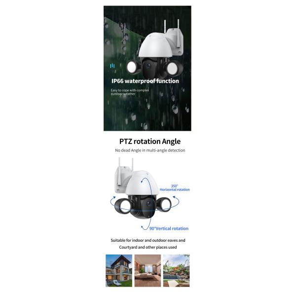 Night Vision Security Smart Home 3mp Wifi Ptz Camera Automatic Track Two Way Voice