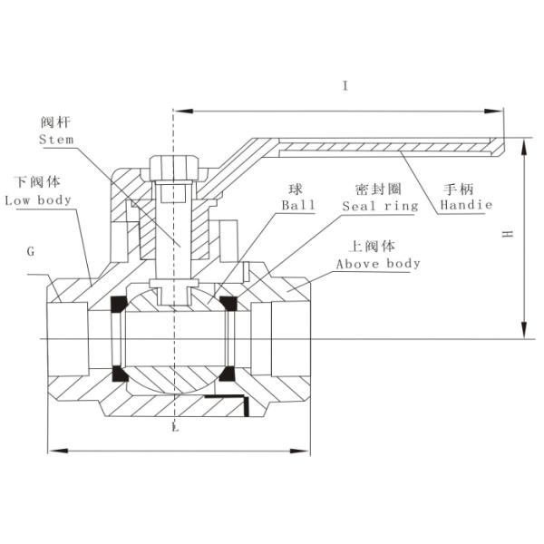 PTFE Seal Threaded Brass Water Valve 1.6 Mpa Pressure