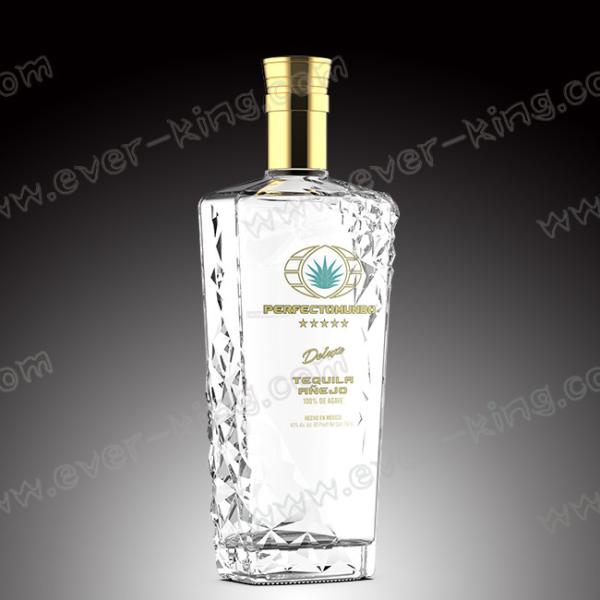Transparent Embossing Premium Bespoke Tequila Rectangular Bottle