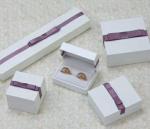 Velvet Or Leather Inside Paper Jewelry Boxes For Pierced Earrings / Pendant