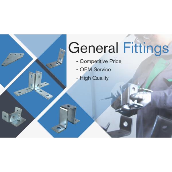 Right Angle Threaded Rod Clip With 1/4in Hole Glass Railing Top Channel Fittings