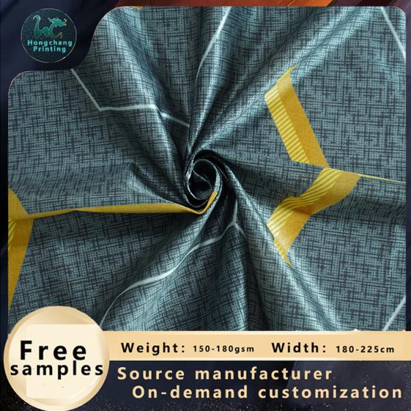 Dark Stripe Plaid Design 70g Knitted Mattress Fabric / Polyester Warp Knit Fabric