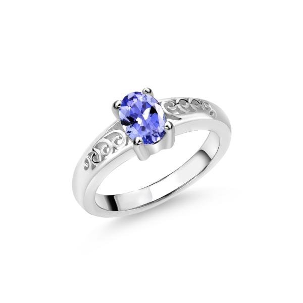 Natural 2 ct Cushion Cut Tanzanite Cocktail Ring in Sterling Silver Engagement Ring In 18K White Gold