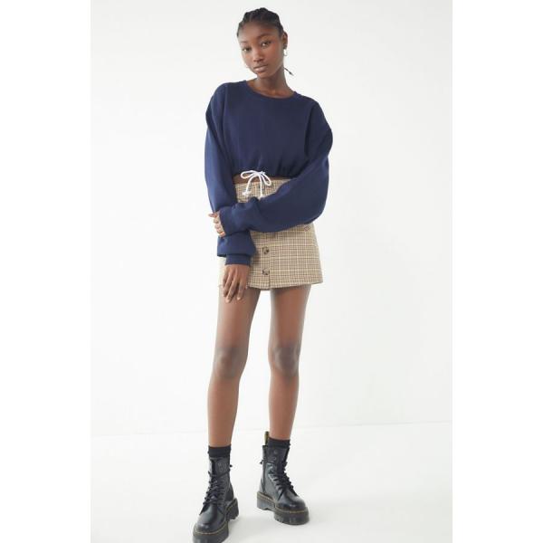 Fall Drawstring Hem Cropped Sweatshirt