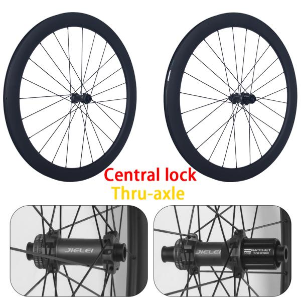 JIELEI 700c Carbon Bike Wheels with 28mm Width Clincher Rim Brake Bicycle Wheelset