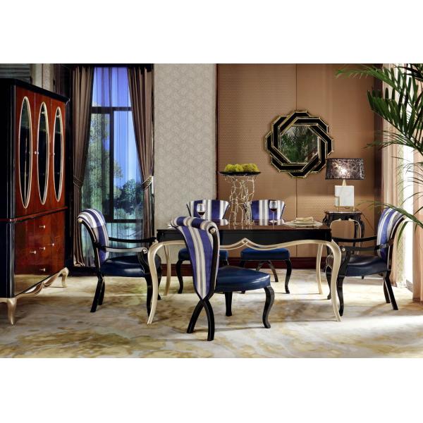 Luxury furniture for Villa house Reception table and Console cabients by Ebony wood in Glossy painting Sliver leaf