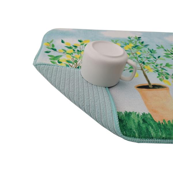 Floral Printing 16x24inch Decorative Microfiber Dish Drying Mat