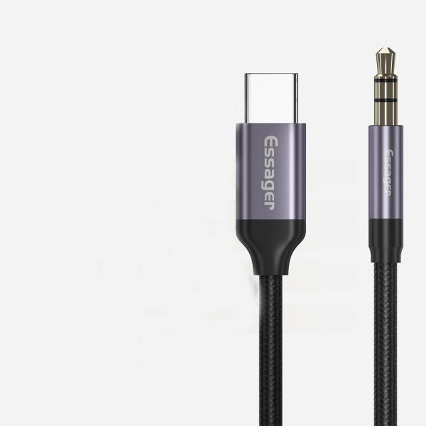 Type C To 3.5mm AUX Headset USB Audio Adapter With Plug In Connection OLP Protection