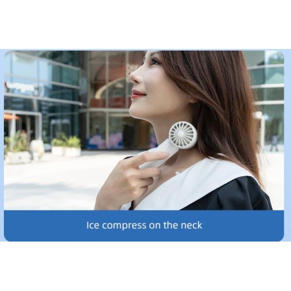 Small Semiconductor Cooling Fan Five Level Strong Wind Ice Cold Fan Bladeless Mini Handheld Fan with Ice Cooler