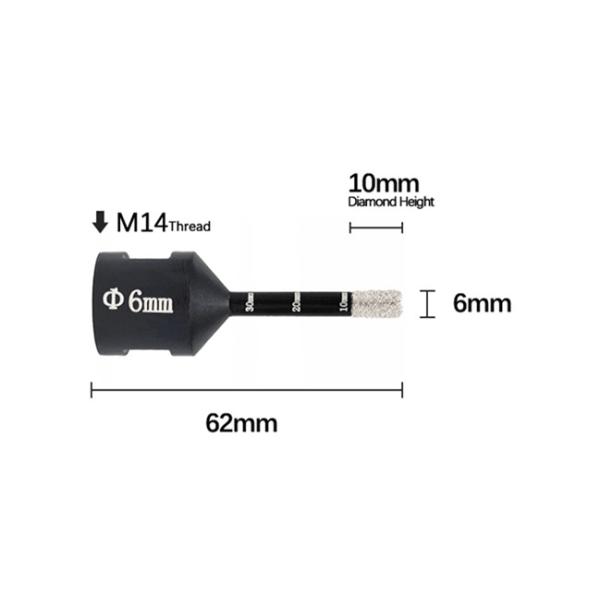 45mn Diamond Masonry Core Drill Bit 6mm 12mm 14mm For Power Drill