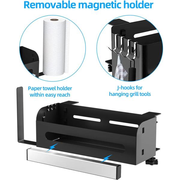Charcoal Barbecue Grill Accessories Holder with Magnetic Strip Paper Towel Holder
