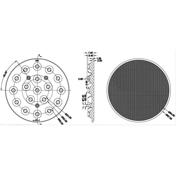 Optical 1W 3W LED Lens Long Lifetime Crisp - Edged Beam Frosted For LED Spot Light