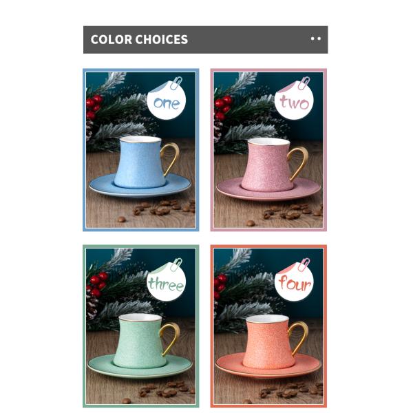 Matt Golden Handle Ceramic Tea Fashion Coffee Cups Mugs